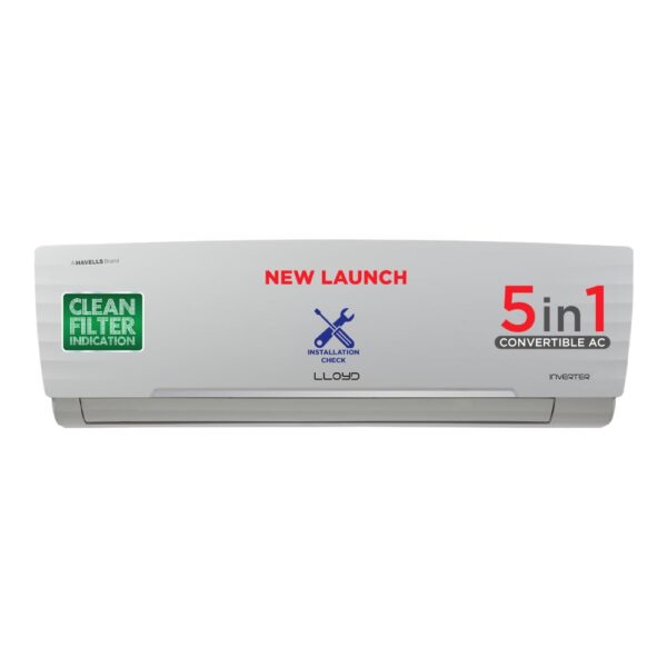 Lloyd 1 Ton 5 Star Inverter Split AC (5 in 1 Convertible, 100% Copper