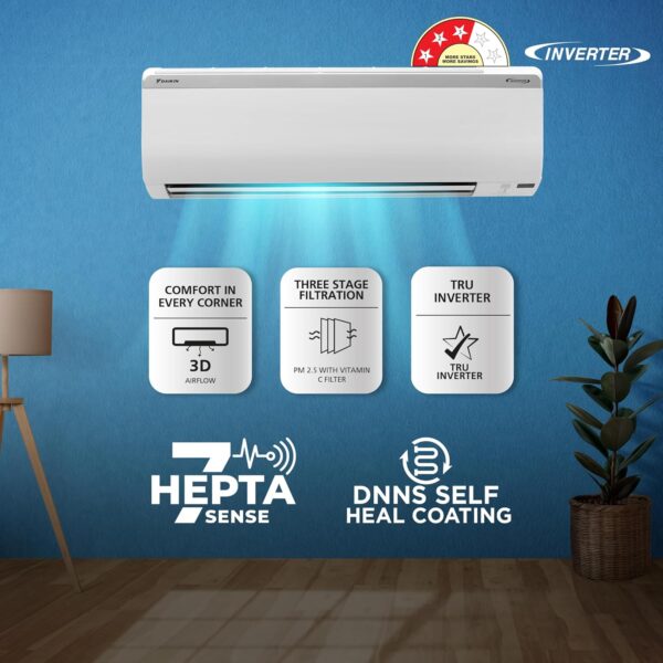 Daikin 1.5 Ton 3 Star Inverter Split AC (Copper, PM 2.5 Filter, - Image 5