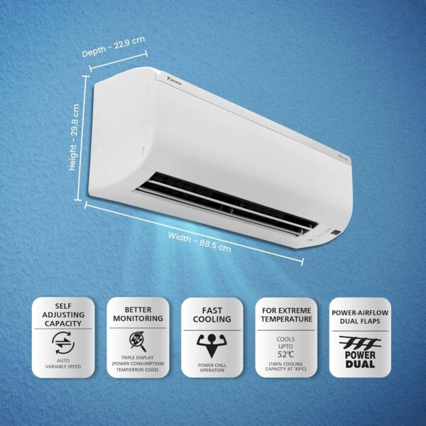 Daikin 1.5 Ton 3 Star Inverter Split AC (Copper, PM 2.5 Filter, - Image 3
