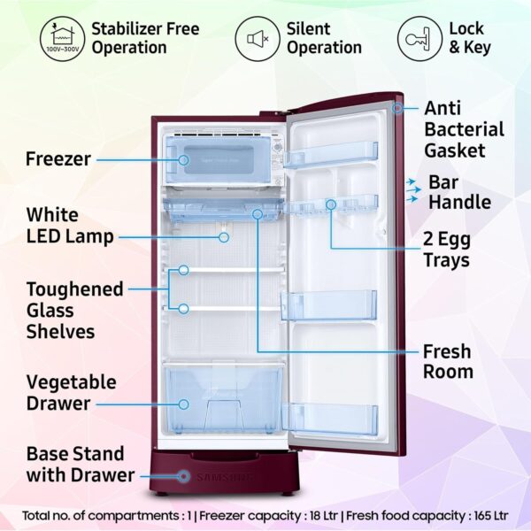 Samsung 183 L, 5 Star, Digital Inverter - Image 3